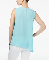 Thumbnail for your product : NY Collection Petite Inverted-Pleat Asymmetrical-Hem Top