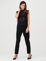 Thumbnail for your product : Very Sleeveless Lace Frill Sleeve Top - Black