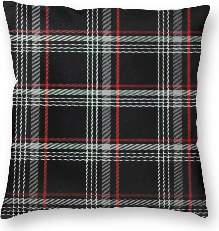 GoldBLi Decor Recaros Black Tartan Scotch Irish Plaid Pillowcase Printing Cushion Cover Decorative Pillow Case Cover Chair Square 45X45cm