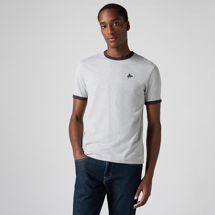 Levi's Retro Embroidered Ringer T-Shirt - Men's - Medium Vintage Heather Grey