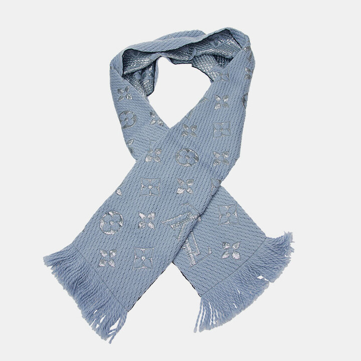 Louis Vuitton Light Blue Logomania Shine Scarf - ShopStyle Scarves & Wraps