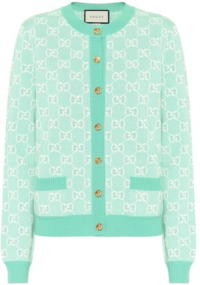 Gucci GG wool and cotton pique cardigan