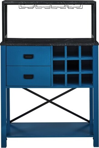 Home Essentials 32"BuffetBarCabinetBlue-HomeEssentials