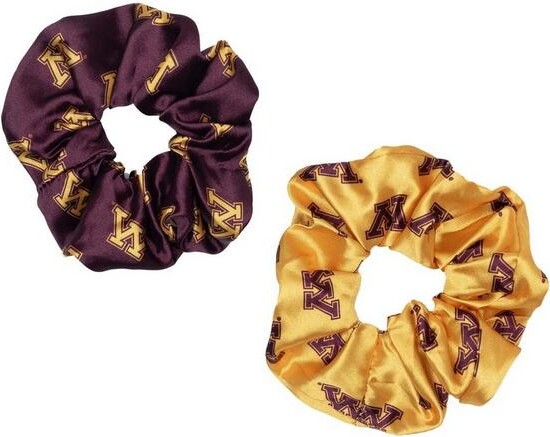 ZooZatZ Women's Minnesota Golden Gophers Luxe Scrunchie 2 Pack