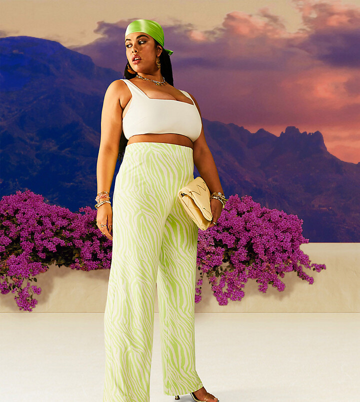 wide leg jersey trousers plus size