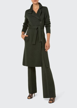 asymmetrical belted coat