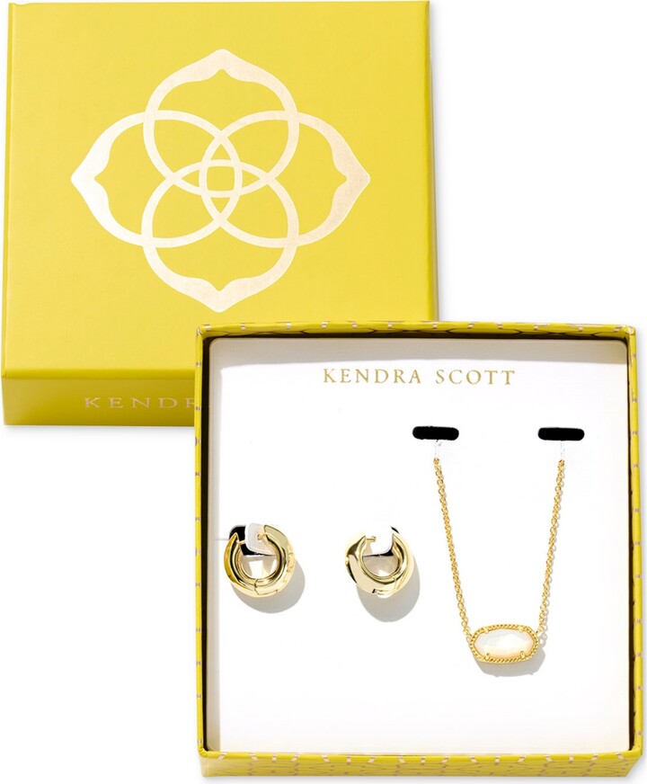 Kendra Scott Elisa Pendant Necklace And Mikki Huggie Earrings Gift Set