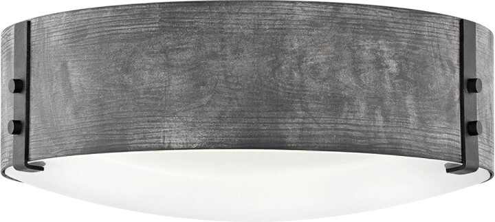 Hinkley Sawyer 15" Wide Aged Zinc Outdoor Ceiling Light