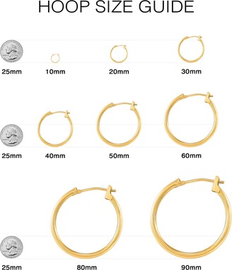 Italian Gold Textured Skinny Hoop Earrings (1-1/2") in 14k Gold