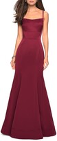 Thumbnail for your product : La Femme Square-Neck Sleeveless Mermaid Gown
