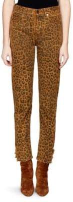 Saint Laurent Women's Leopard Print Slim-Fit Jeans - Leopard - Size 27 (4)