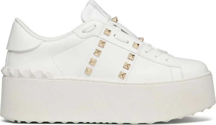 Valentino Garavani Rockstud Untitled leather flatform sneakers