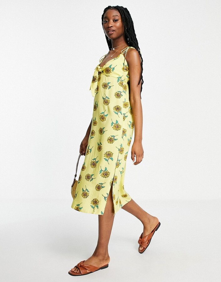 NDGDA Ladies Short Sleeve Bow Knot Bandage Top Mini Dress Suits Women Sunflower Print Dress Clearance Sale 