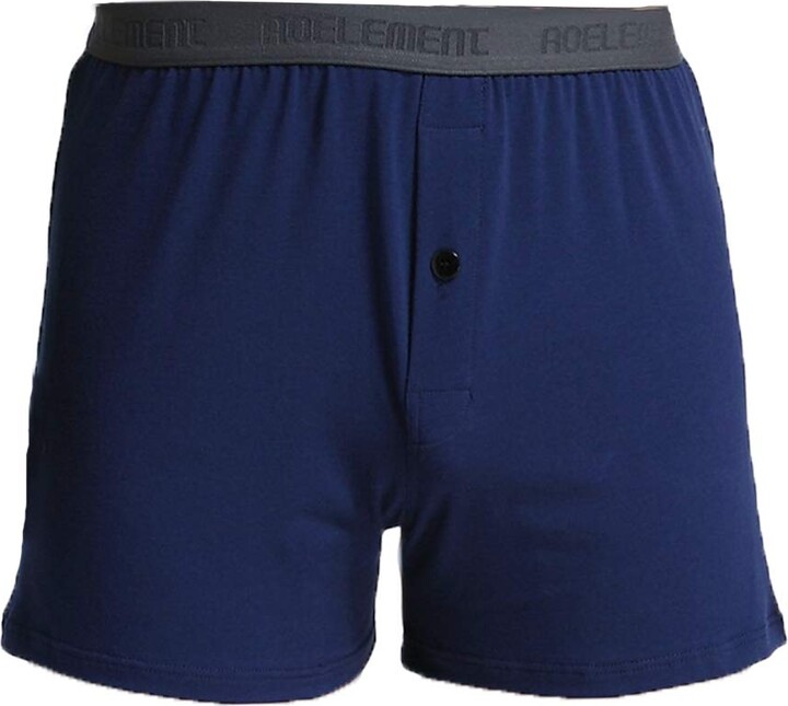 Mobarta Men's Cotton Boxer Shorts Knit Boxers Button Fly Underwear