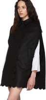 Thumbnail for your product : RED Valentino Black Scallop Cape Coat