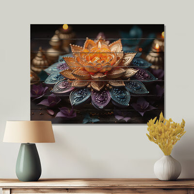 Bungalow Rose Hinduisim Vibrant Mandala On Wood Print