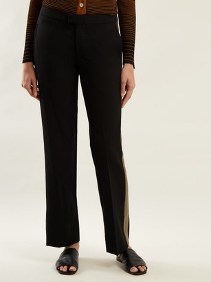 Wales Bonner Mid-rise Tailored Wool-blend Trousers - Black Multi