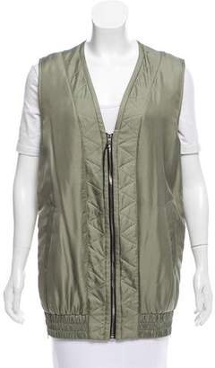 Rag & Bone Silk Zipper-Accented Vest