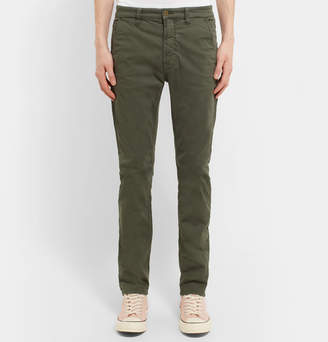 Nudie Jeans Slim Adam Garment-Dyed Stretch Organic Cotton-Twill Trousers