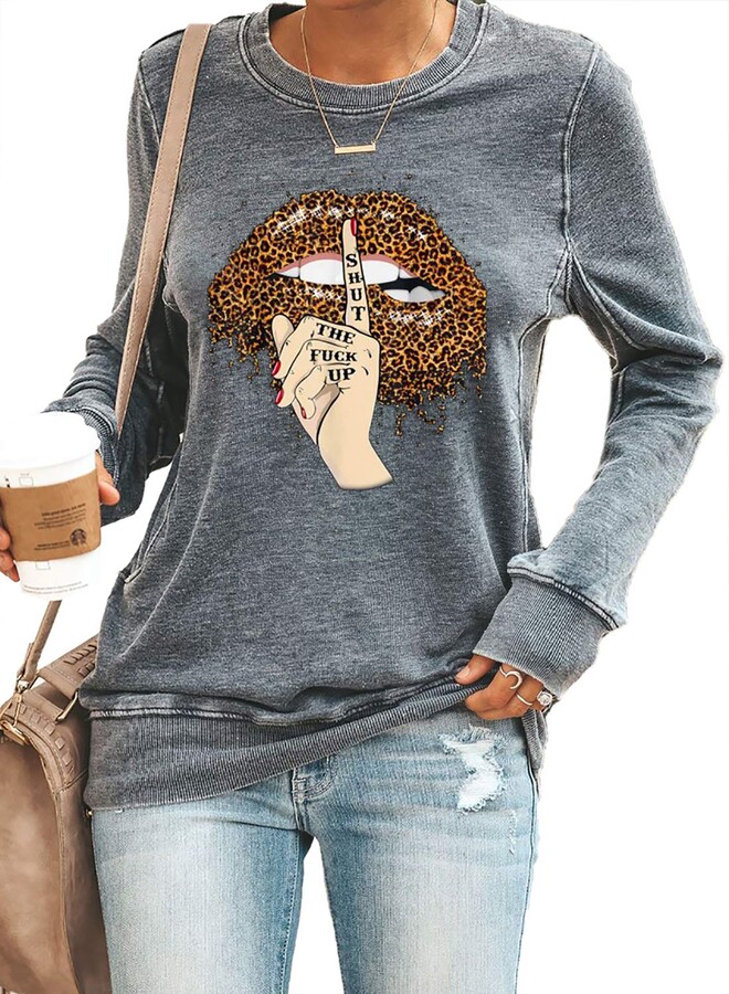 Christmas Shirts for Women,Cute Dog Print Long Sleeve Patchwork Sweatshirt Casual Plus Size Oversized Vintage Pullover
