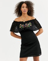 Thumbnail for your product : Urban Bliss gara dress with embroidered lace overlay