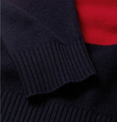Thumbnail for your product : Band Of Outsiders Striped Brushed-Wool Sweater
