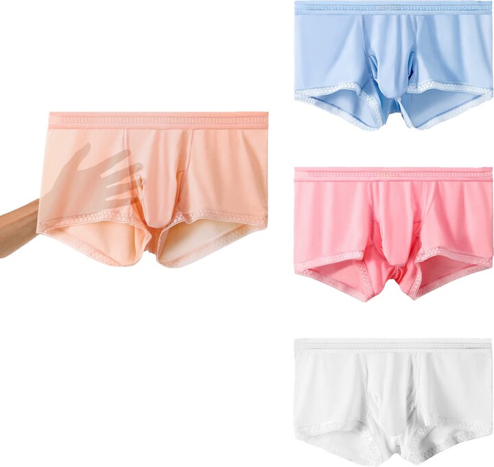 Faringoto Boxers Briefs with Pouch Silk Sexy Gay Mens Silky Bikini