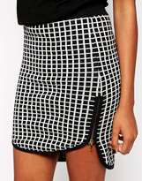 Thumbnail for your product : Vero Moda Grid Print Skirt With Zip Front