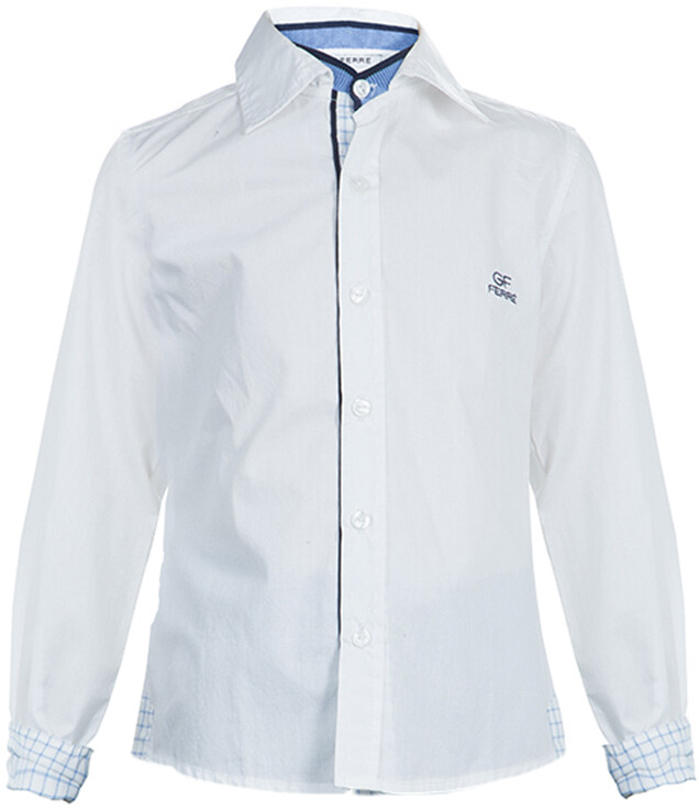 Gianfranco Ferre GF White Checked Detail Shirt 6 Yrs