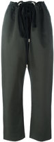 Marni - pantalon à lien de resserrage - women - coton/Lin - 44