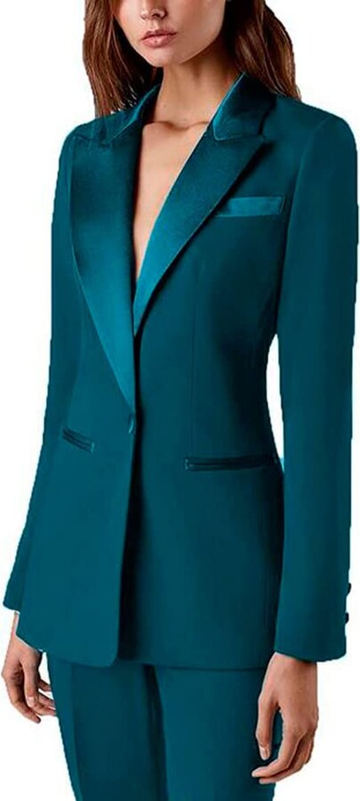 teal blue blazer