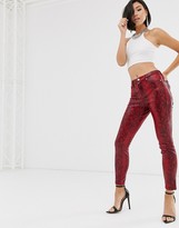 Thumbnail for your product : Blank NYC high shine snake print skinny jeans