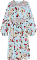 Thumbnail for your product : Dolce & Gabbana Metallic Jacquard-paneled Printed Silk-blend Dress
