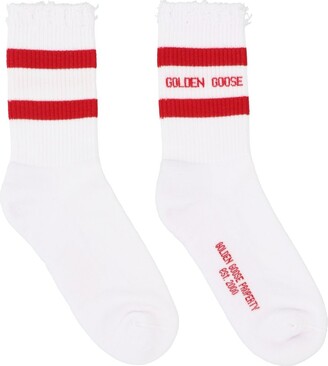 Golden Goose Logo Intarsia Striped Socks