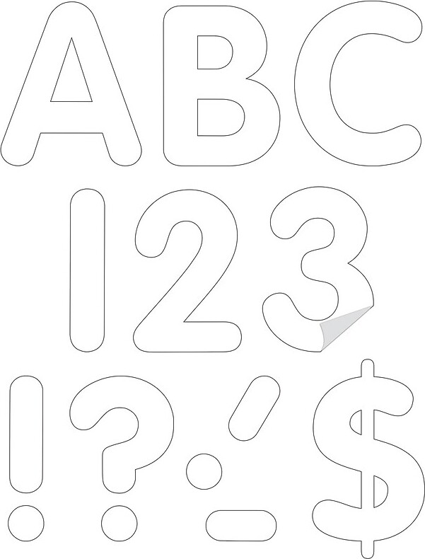 Teacher Created Resources 4" Self-Adhesive Letters and Numbers, White, 108/Pack (TCR9641)