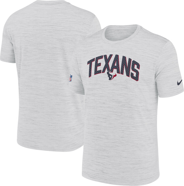 Nike Men's White Houston Texans Sideline Velocity Athletic Stack Performance T-Shirt