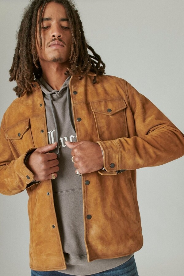 lucky brand suede trucker jacket