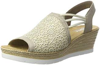 Rieker Women’'s 61983 Wedge Heels Sandals, (Muschel/Beige-LightGold / 60)