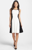 Thumbnail for your product : Elie Tahari 'Patti' Mesh Inset Colorblock Fit & Flare Dress