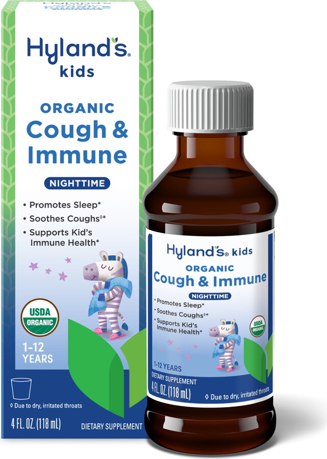 Hyland's Kids Organic Cough & Immune, Ages 1-12, Nighttime, 4 fl oz