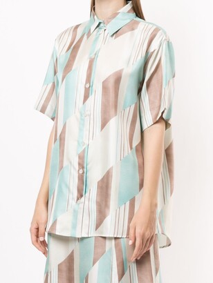 Jil Sander Geometric Short-Sleeved Silk Shirt