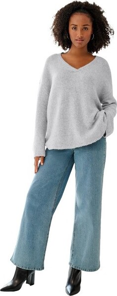 Ellos ellosBoxyCrossoverV-NeckPullover-26/28HeatherGrey