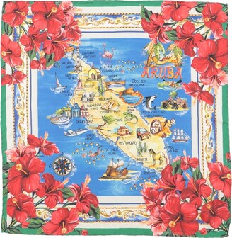Dolce & Gabbana Blue Linen Seashell Pattern Mens Wrap Shawl Scarf – AUMI 4