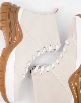 Calvin Klein Jeans timotha hi top chunky sneakers in stone - ShopStyle