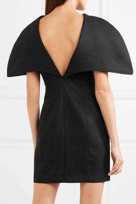 Jacquemus Vallauris Gathered Wool-piqué Mini Dress - Black