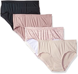 Fruit of the Loom Women's 4 Pack No Ride up Hipster Panties