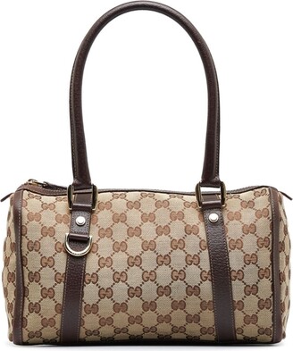 What Goes Around Comes Around Gucci Brown Canvas Boston Duffle