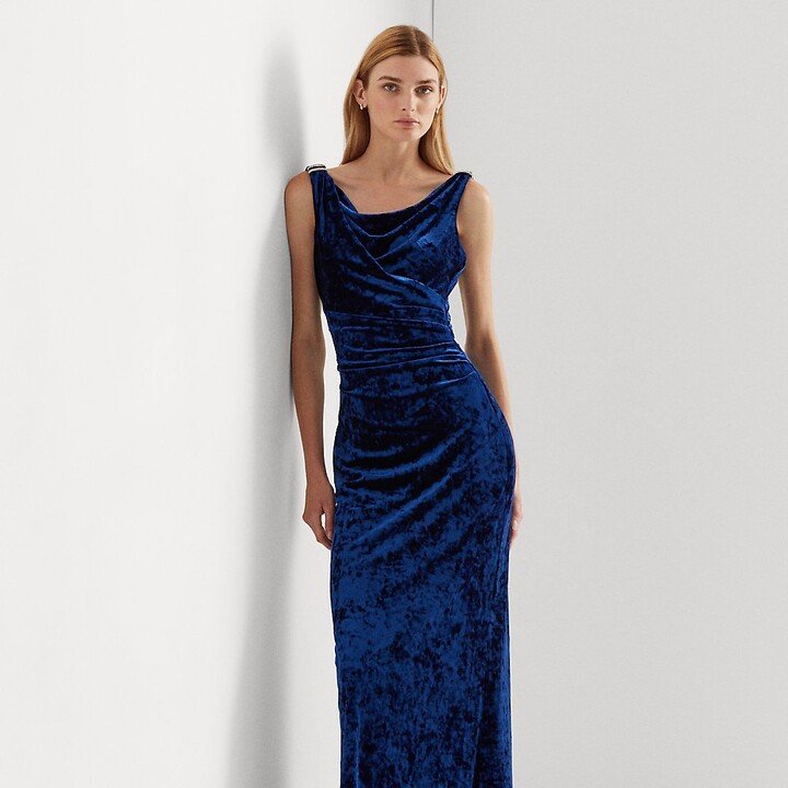 navy blue velvet gown Big sale - OFF 72%