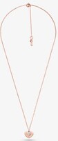 Thumbnail for your product : Michael Kors Precious Metal-Plated Sterling Silver Pavé Heart Necklace