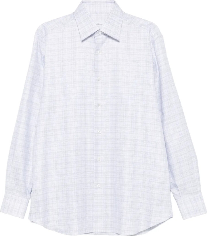 Brioni Checked Long-Sleeved Shirt